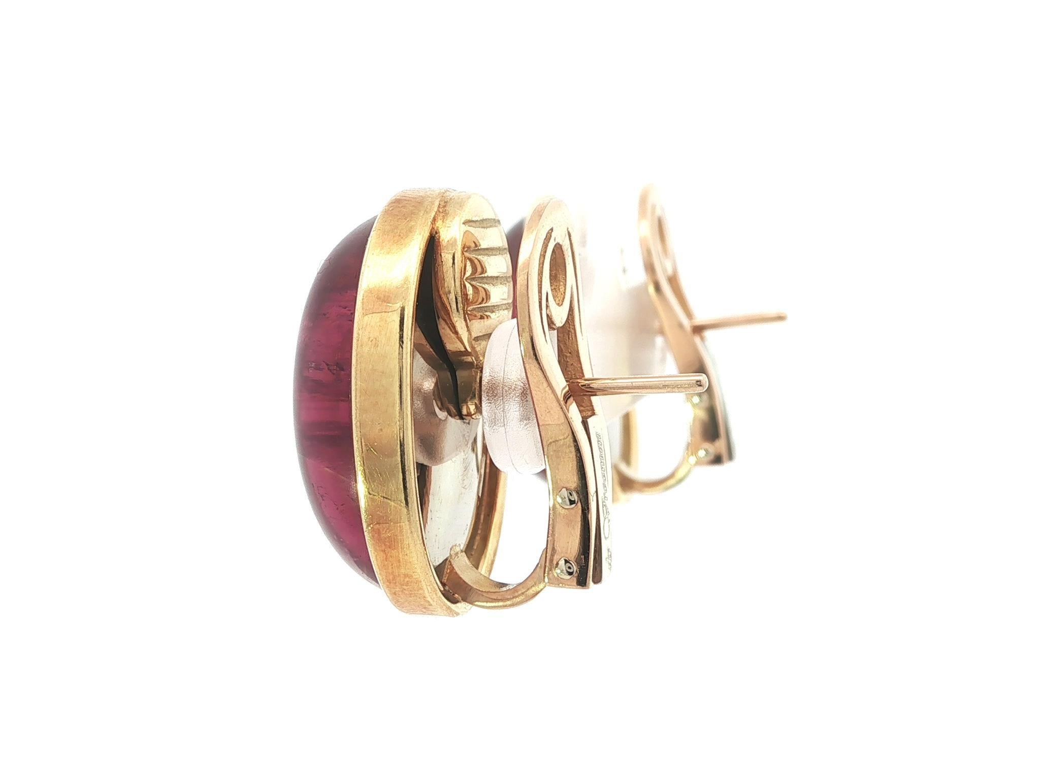 Orecchini Leo de Vroomen in oro 18k con castone di tormalina cabochon da 34 ct. in vendita 1
