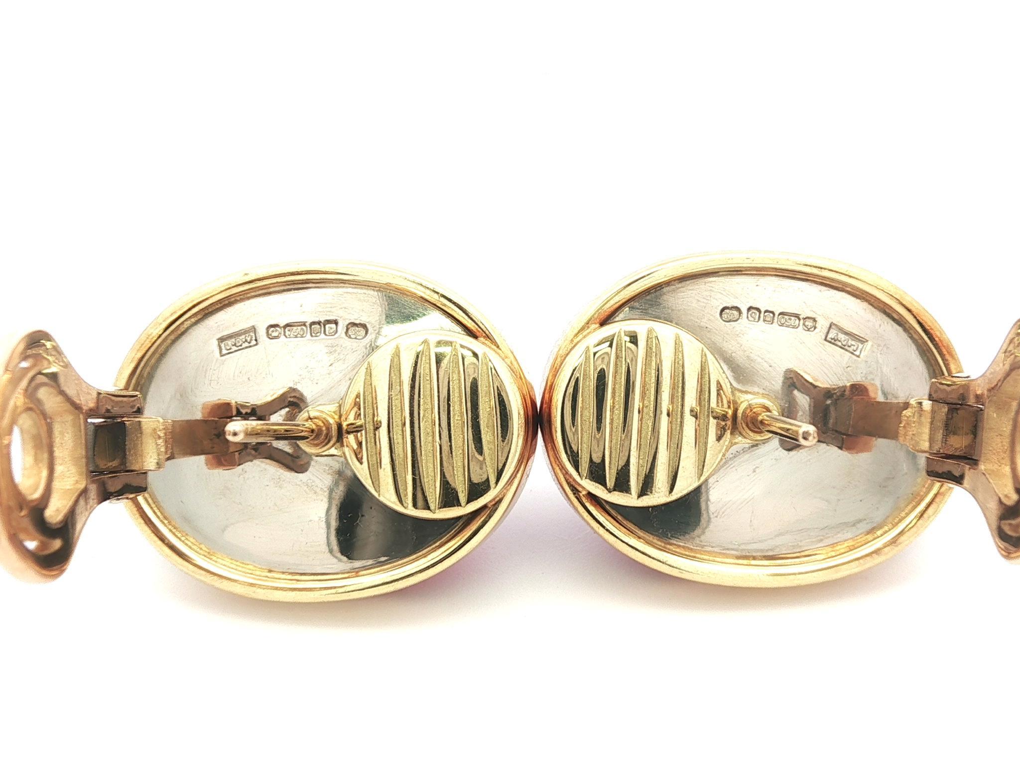 Orecchini Leo de Vroomen in oro 18k con castone di tormalina cabochon da 34 ct. in vendita 3