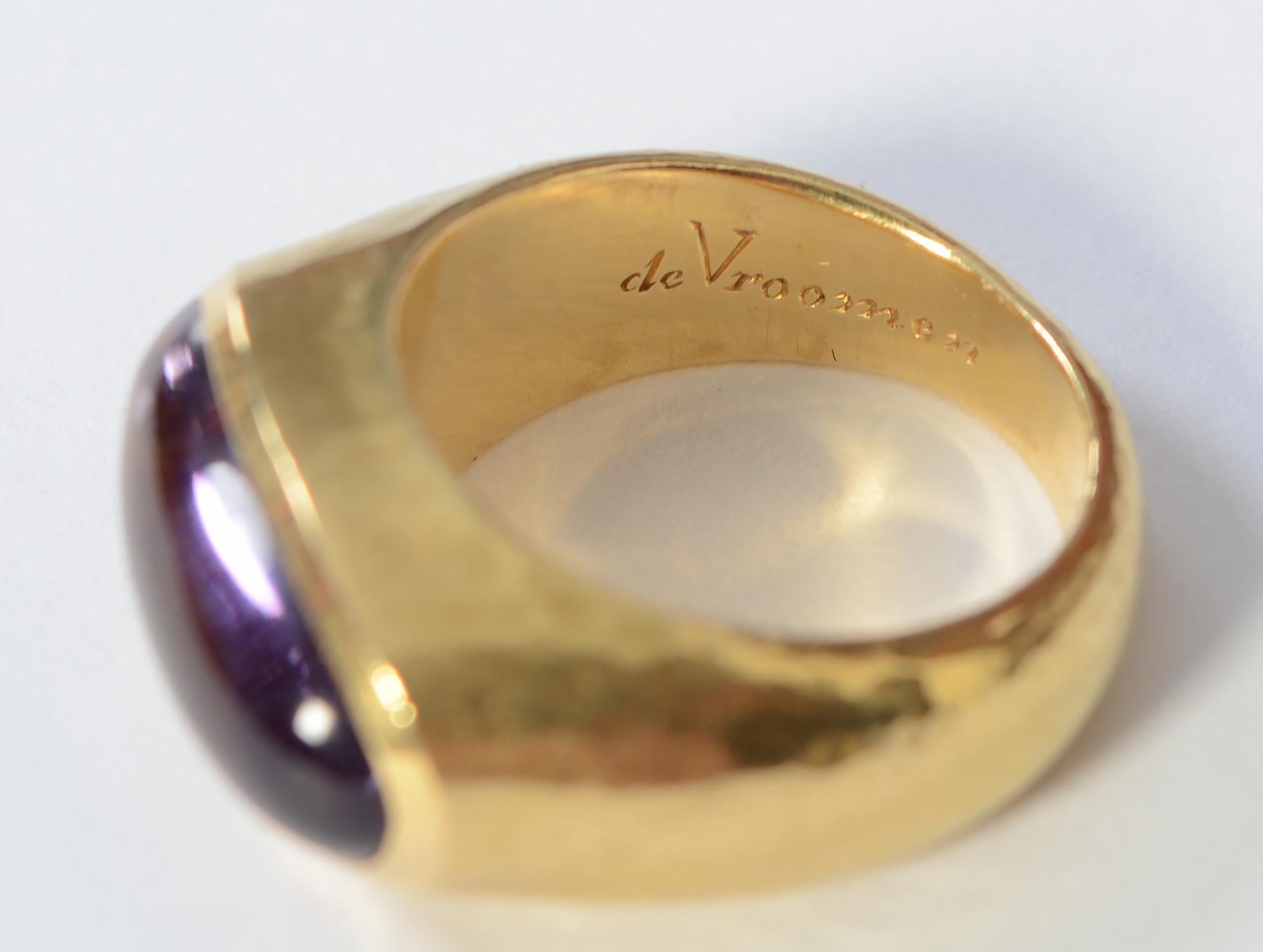 Leo De Vroomen Amethyst Ring In Good Condition For Sale In Darnestown, MD