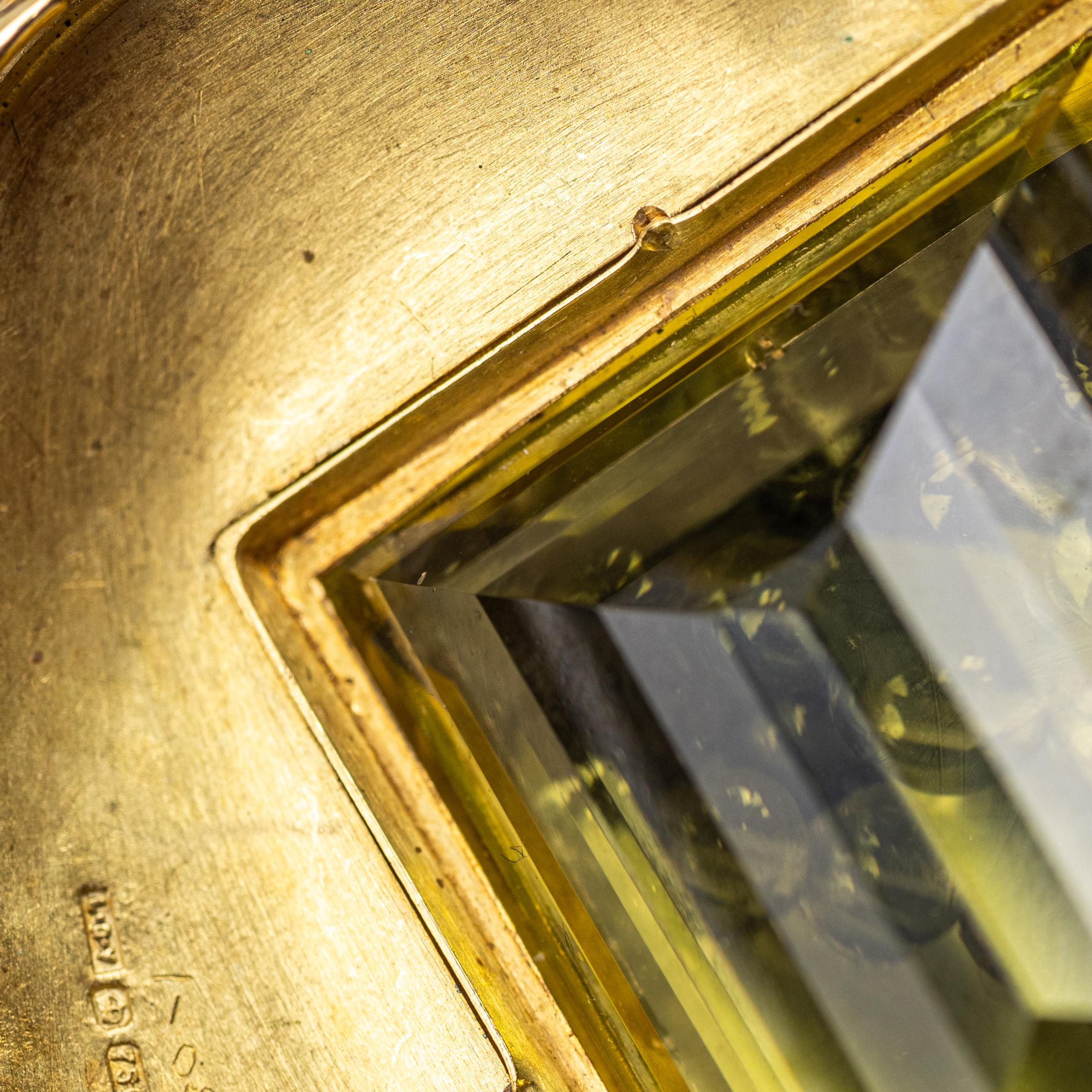 Taglio rotondo Leo de Vroomen Citrine, Enamel and Diamond Necklace, 18 Karat Gold in vendita