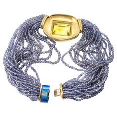 Leo de Vroomen Citrine, Enamel and Diamond Necklace, 18 Karat Gold