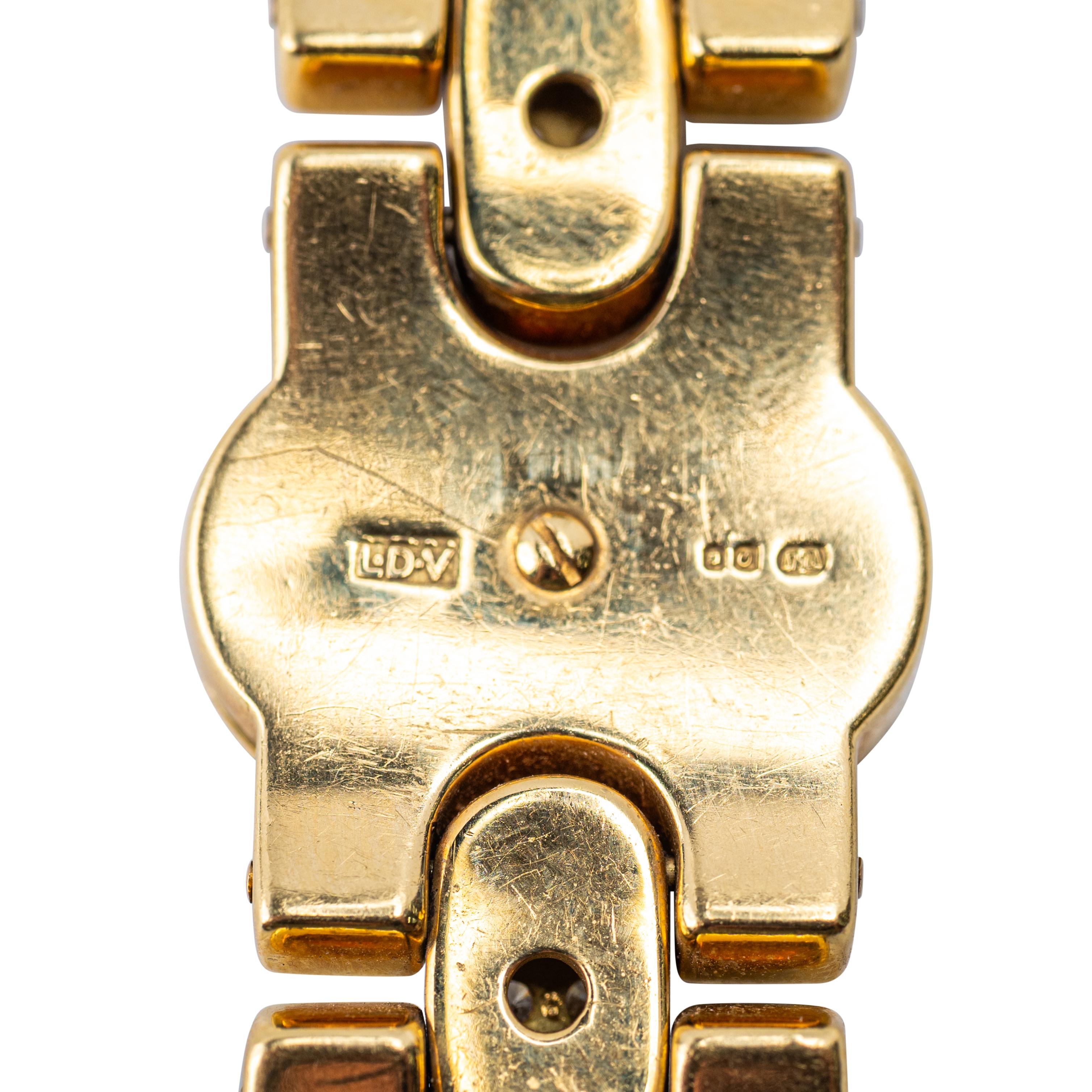 Taglio rotondo Leo de Vroomen - Bracciale con smalto e diamanti in vendita