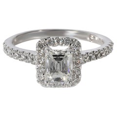 Leo Diamant-Smaragd-Halo-Verlobungsring aus 14k Weißgold H SI2 1,00 Karat