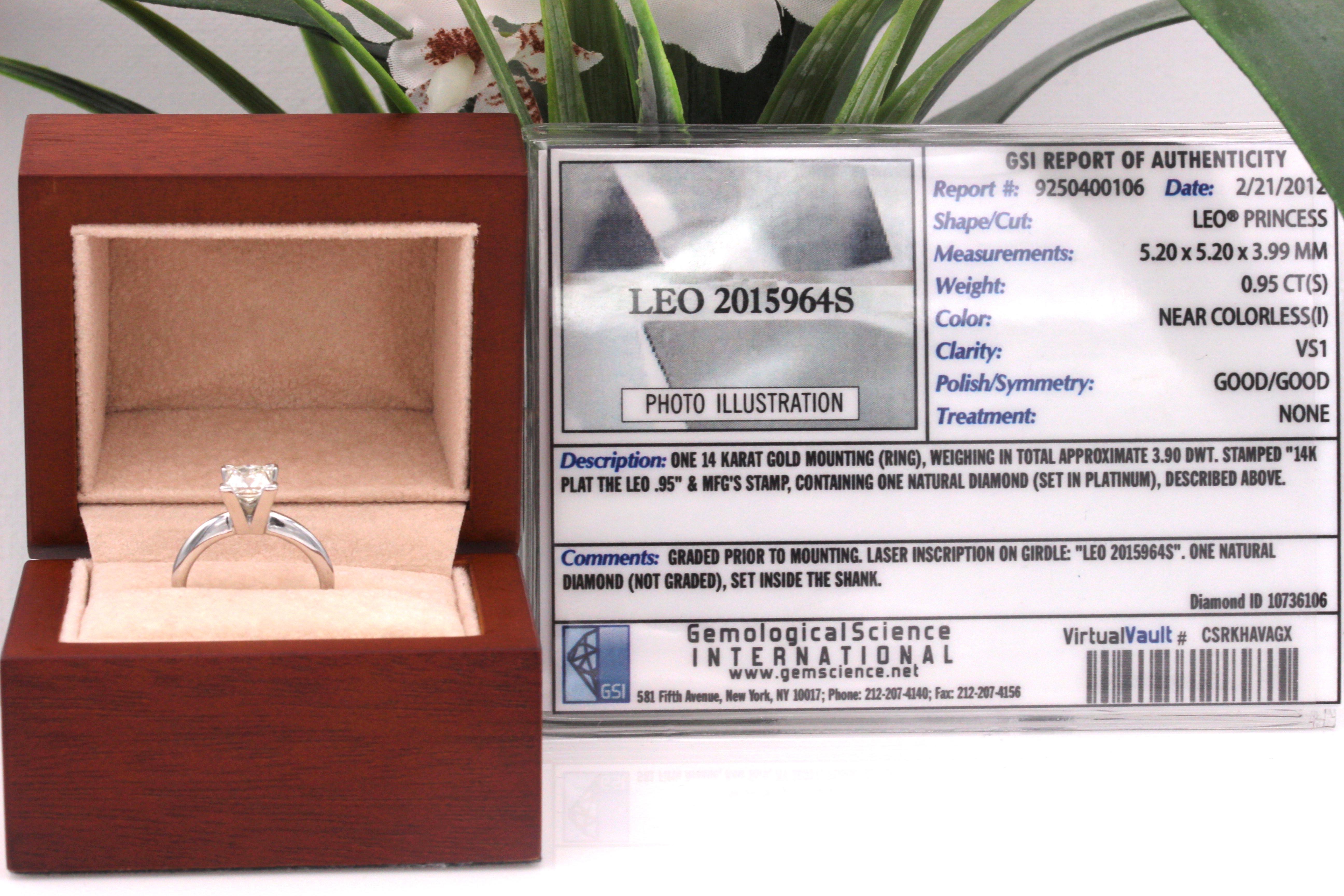 THE LEO DIAMOND von LEO SCHACHTER

Stil:  Solitär-Verlobungsring
Seriennummer:  LEO 2015964S
Metall:  14K Weißgold
Größe:  4 - groß
Karat Gesamtgewicht:  0.95 CTS
Diamant-Form:  Löwe Prinzessin
Farbe und Reinheit des Diamanten:  I / VS1
Wahrzeichen: