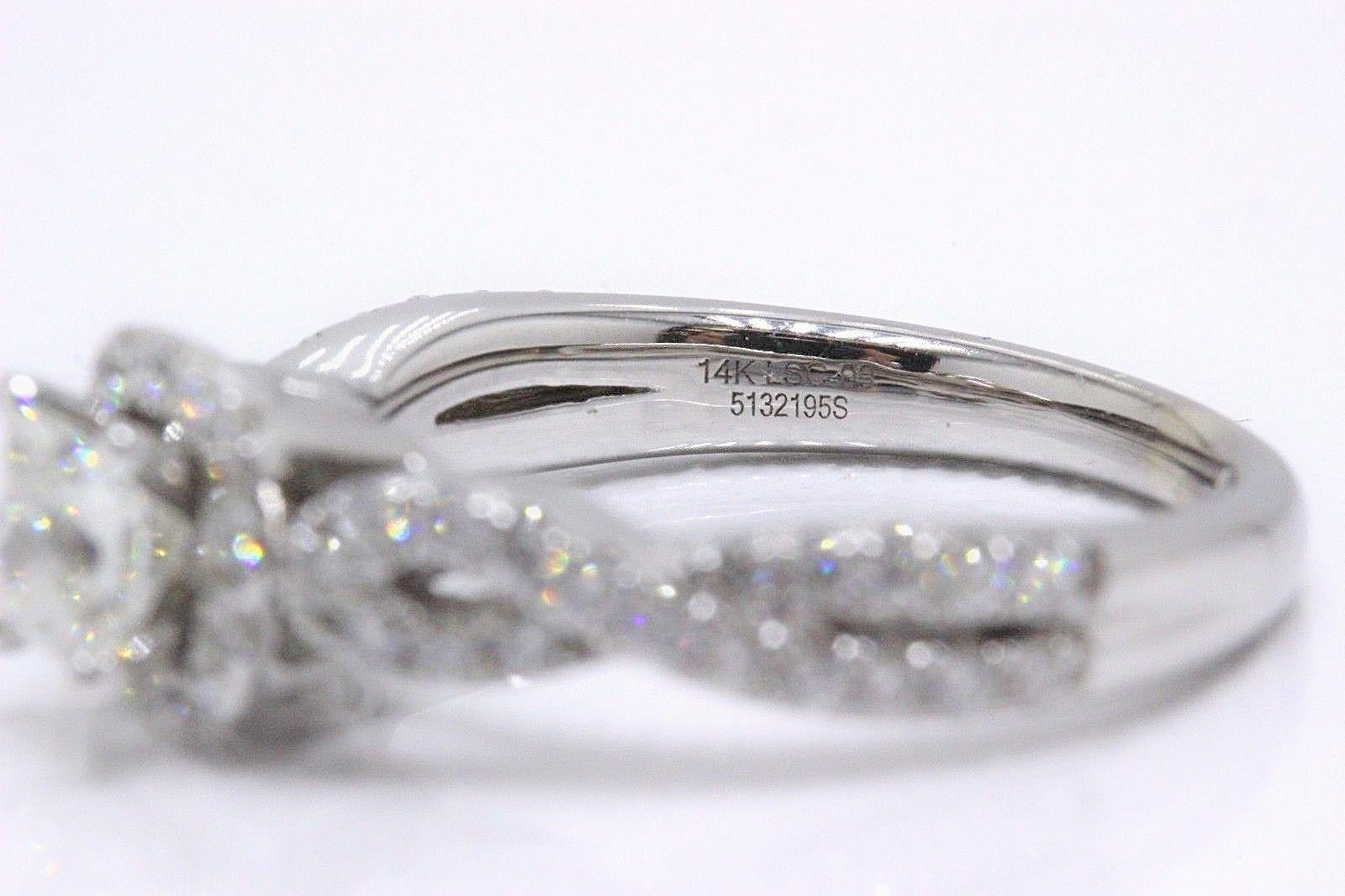 Bague de fiançailles Leo Princesse en or blanc 14 carats avec diamants (1,22 TCW) Pour femmes en vente