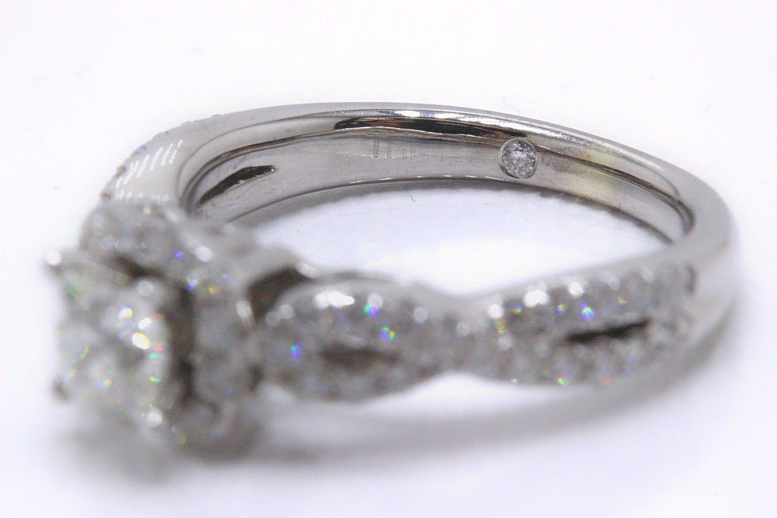 Bague de fiançailles Leo Princesse en or blanc 14 carats avec diamants (1,22 TCW) en vente 1