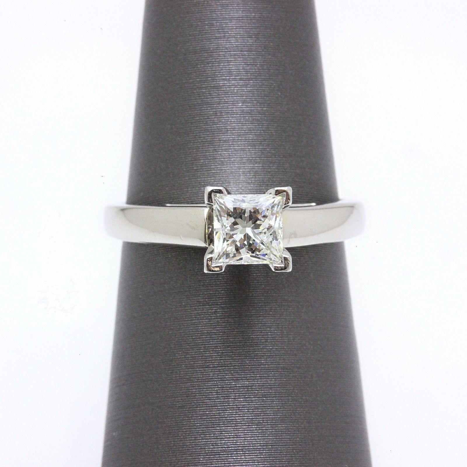 Leo Diamond Engagement Ring Princess Cut 0.75 cts I SI1 14k White Gold 4