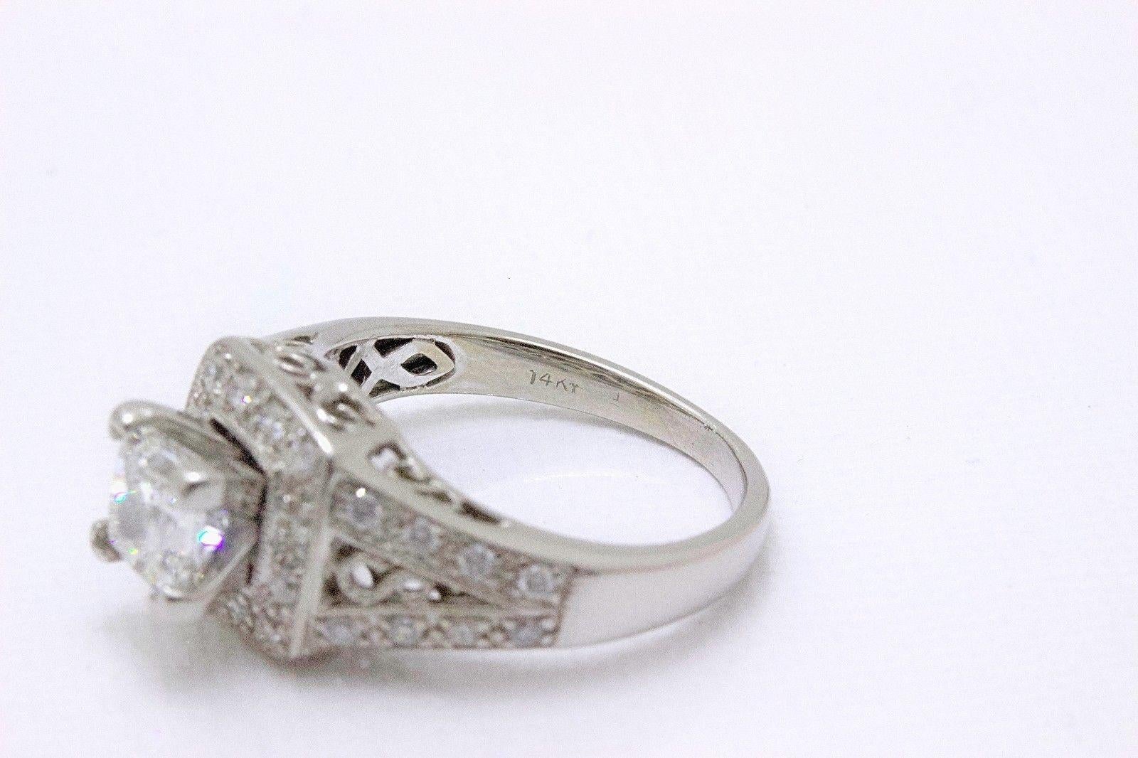 Leo Diamond Engagement Ring Princess Cut 1.32 TCW 14K White Gold Certificate 1