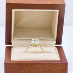 Leo Diamond Engagement Ring Round 1.57 Carat I VS2 in 14 Karat Gold IGI Report