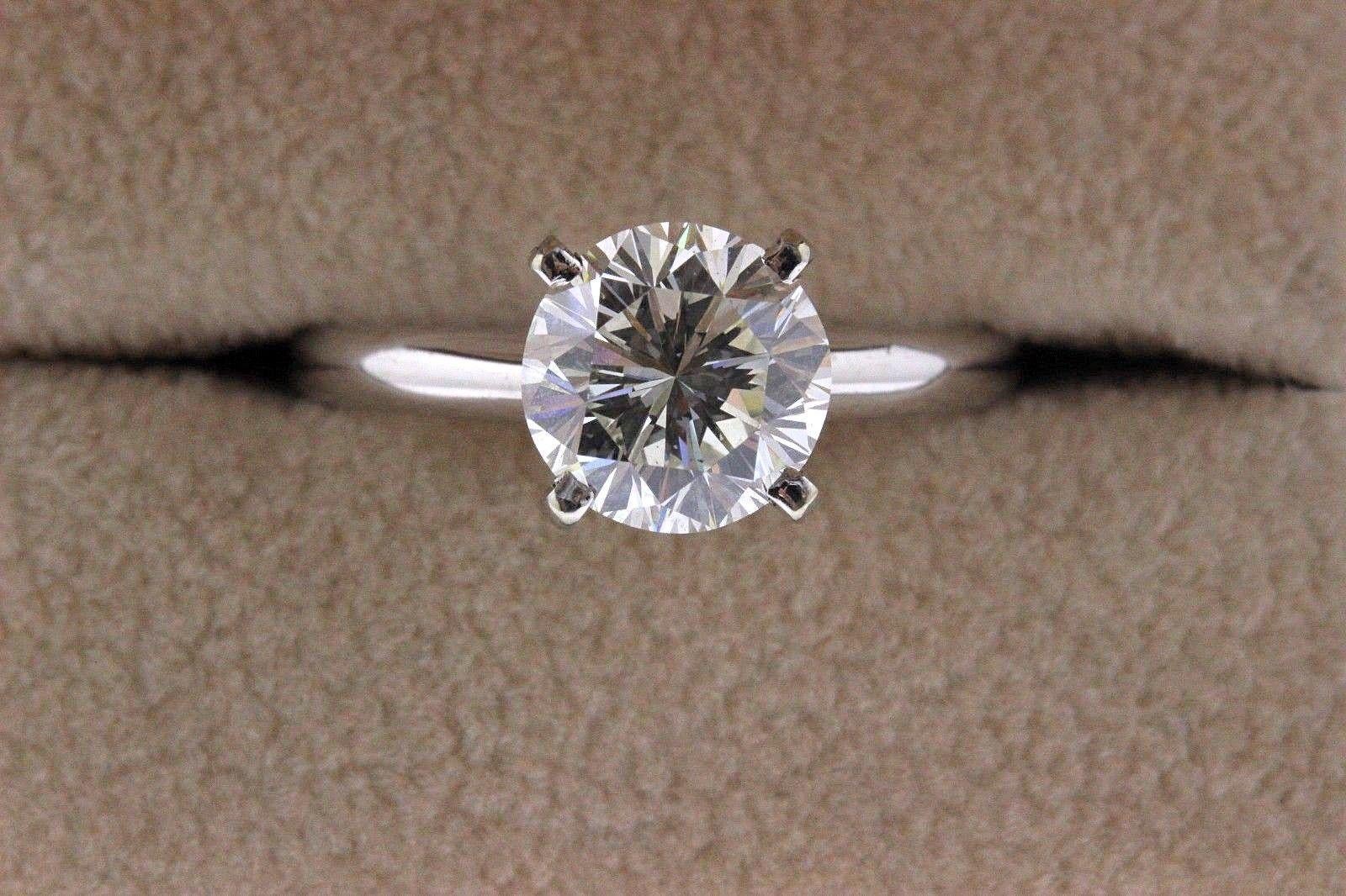 Leo Diamond Engagement Ring Round 1.97 CTS H SI1 14KT White Gold w/Papers For Sale 2