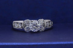 Leo Diamond Engagement Ring Round Cut 1.82 Carat 14 Karat White Gold