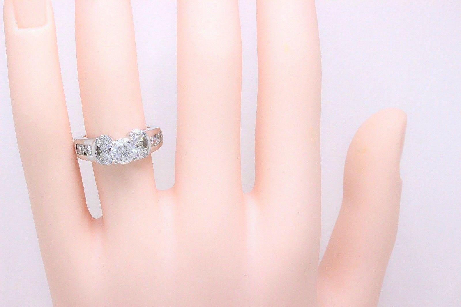 Leo Diamond Engagement Ring Round Cut 1.82 Carat 14 Karat White Gold For Sale 2