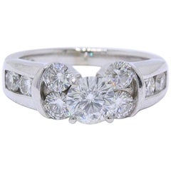 Used Leo Diamond Engagement Ring Round Cut 1.82 Carat 14 Karat White Gold