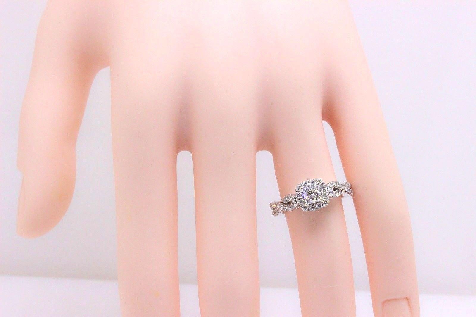 Leo Diamond Ring Princess Cut 1.08 Cts I SI2 14k White Gold Certificate 3