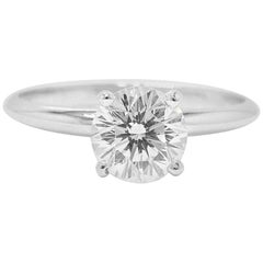 Leo Anillo de Compromiso Solitario Brillante Redondo 1,00 CTS H SI1 14K W G