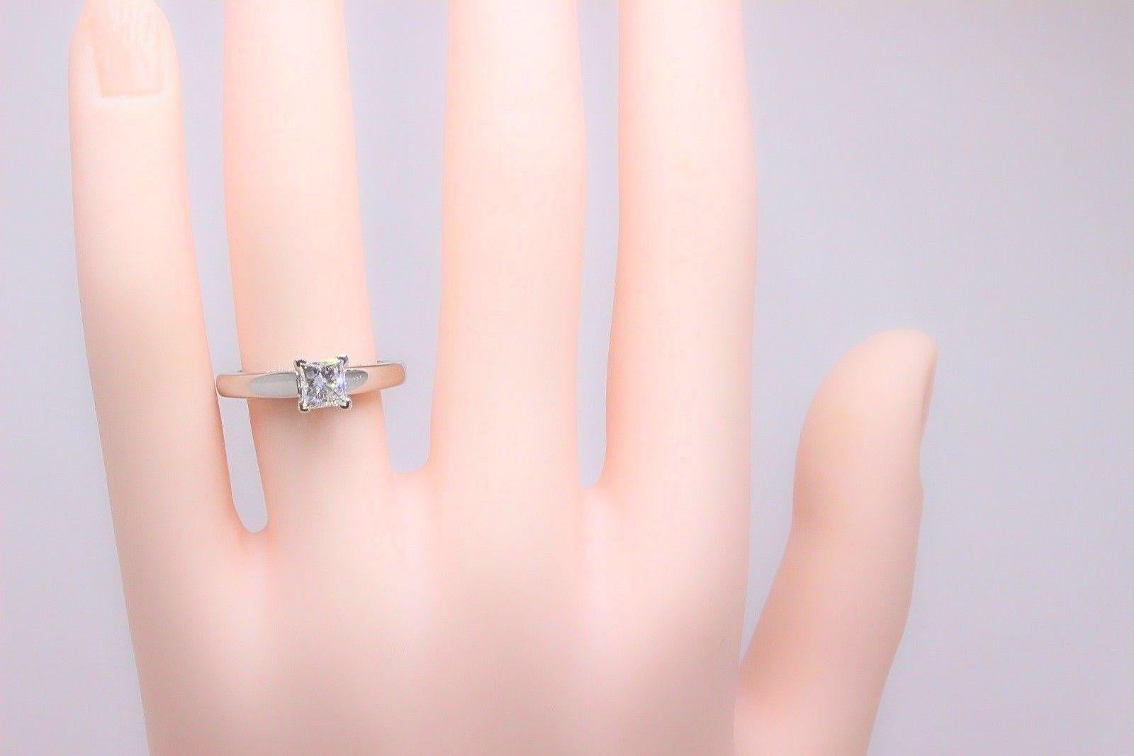 Leo Diamond Solitaire Engagement Ring Princess Cut 0.71ct H I1 14 Karat Gold For Sale 3