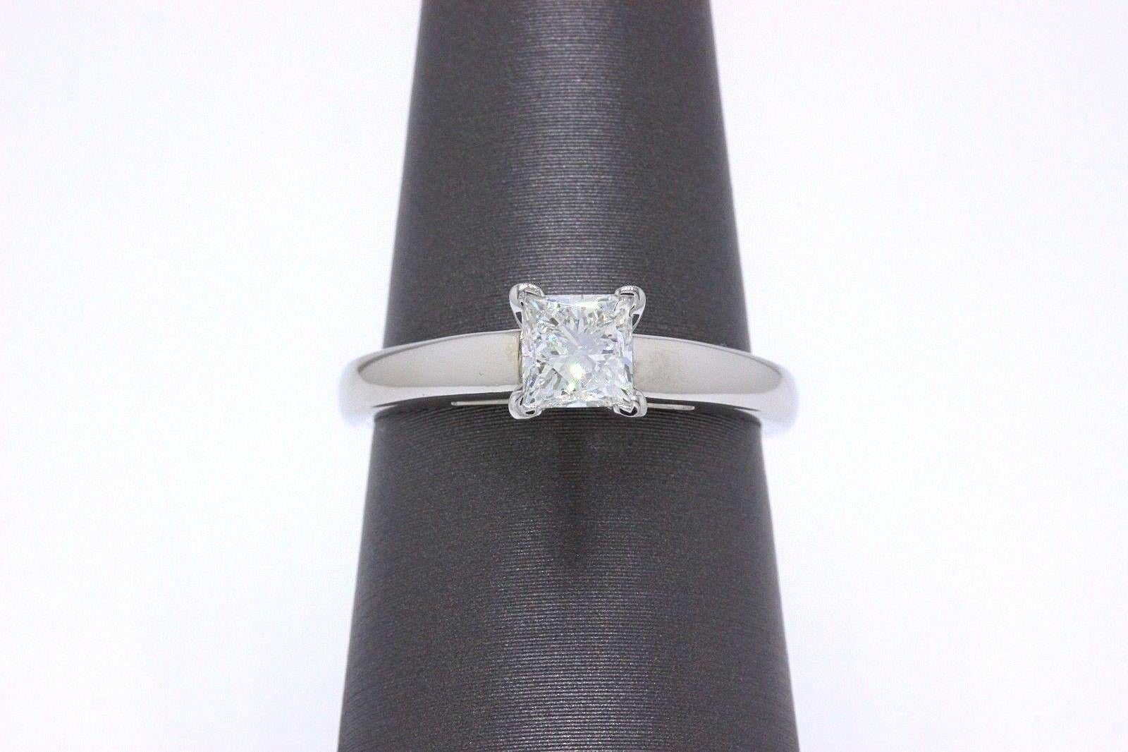 Leo Diamond Solitaire Engagement Ring Princess Cut 0.71ct H I1 14 Karat Gold For Sale 2