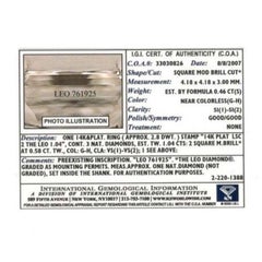 Leo Diamond Three-Stone Princess Cut 1.04 Carat G-H SI1-SI2 Ring 14 Karat Gold