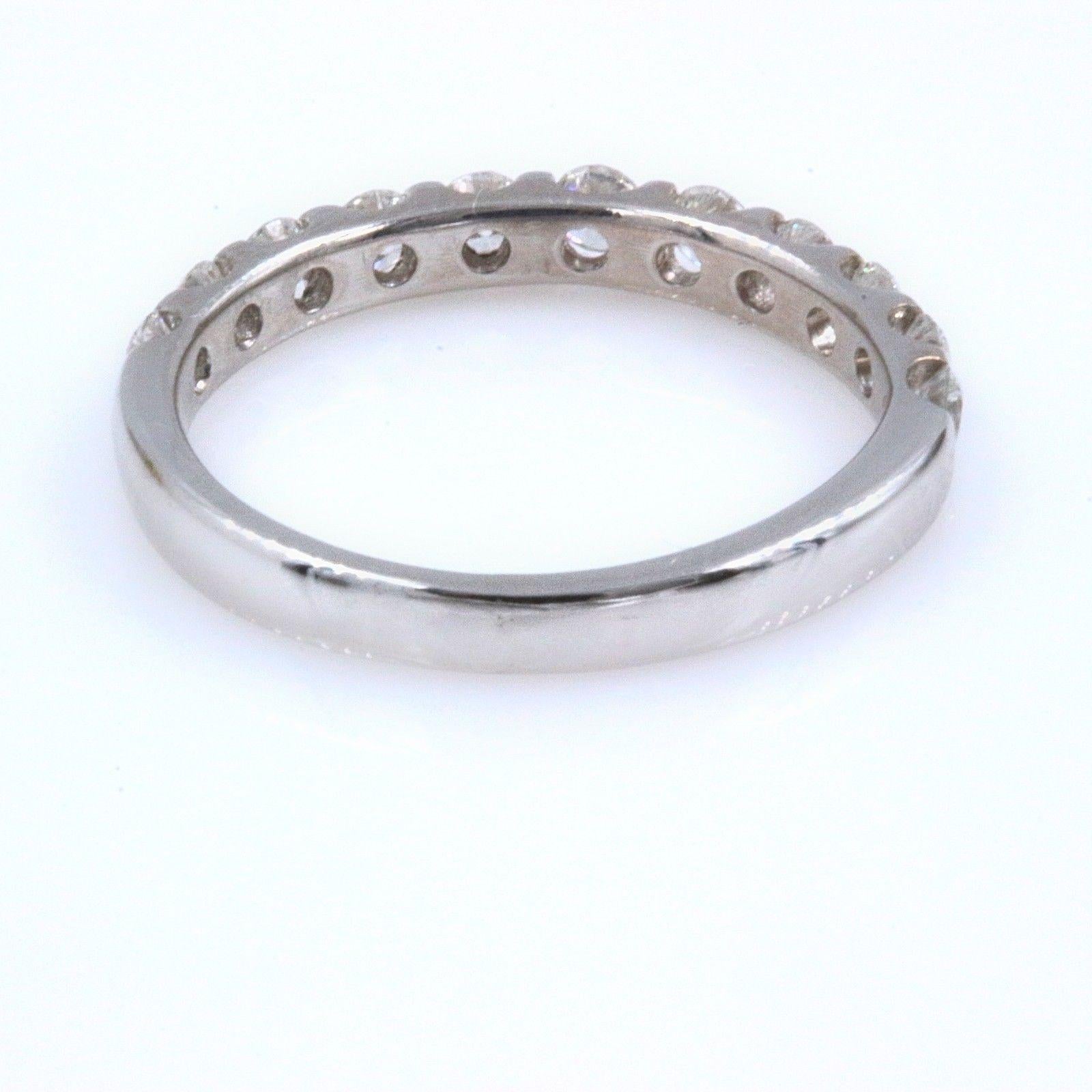 LEO Diamond Wedding Band Ring 14 Karat White Gold 1