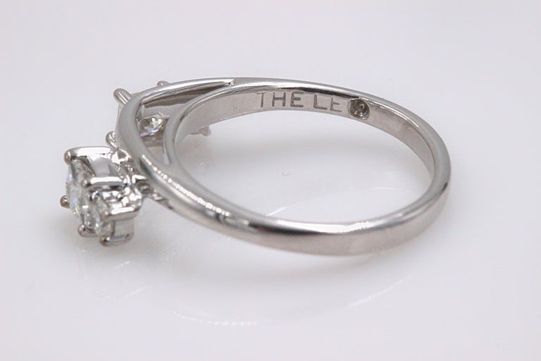 Leo Diamond Wedding Band Ring Princess 0.61 Carat Enhancer Insert 14