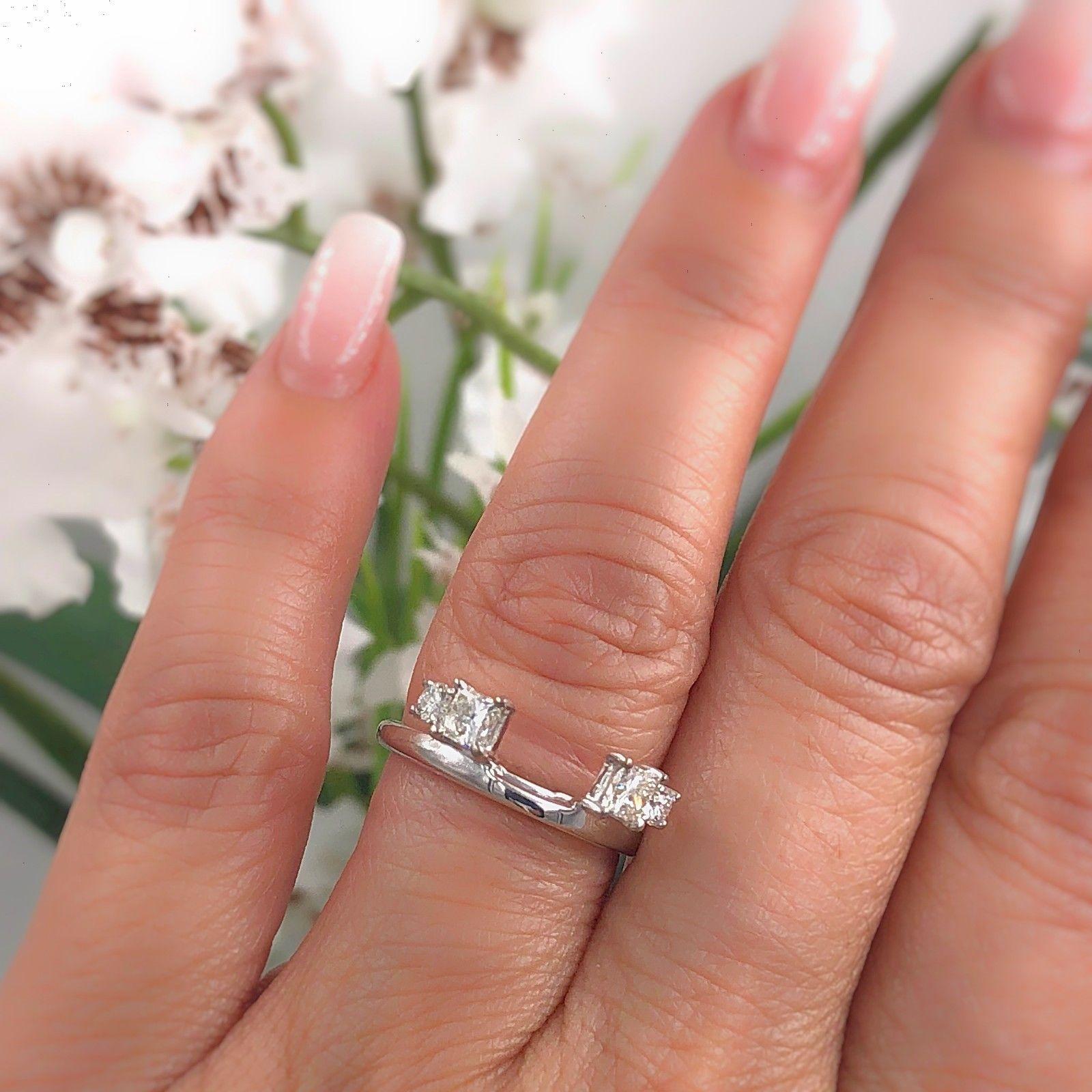 Leo Diamond Wedding Band Ring Princess 0.61 Carat Enhancer Insert 14