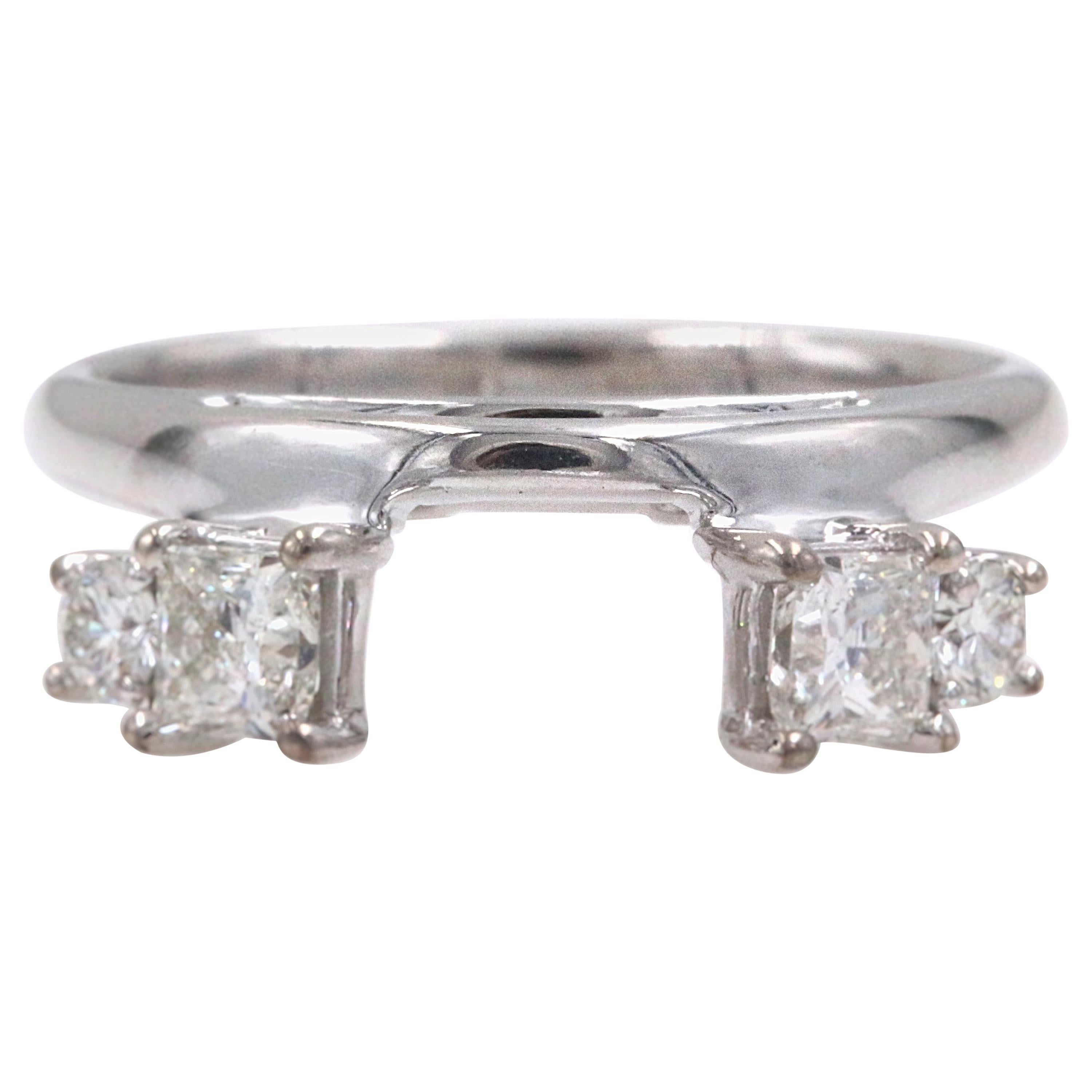 Leo Diamond Wedding Band Ring Princess 0.61 Carat Enhancer Insert 14