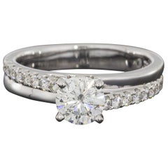 Leo Diamond White Gold 1.34 Carat Round Diamond Engagement Ring