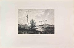 Etang de la Canau – Radierung von Leo Drouyn – Ende des 19. Jahrhunderts