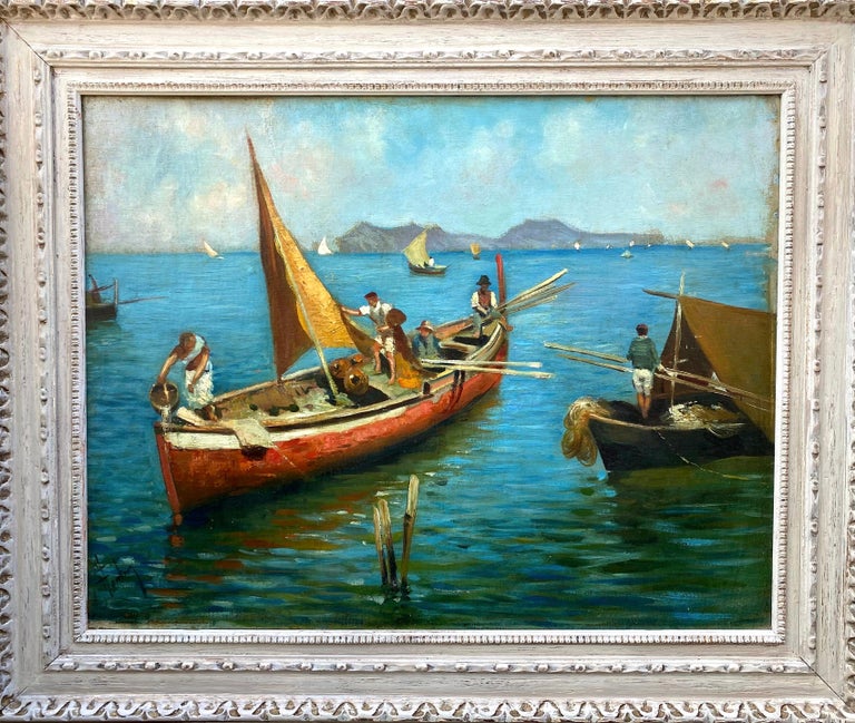 Artery8 Quadro Con Cornice: Pittura Acquerello Di Peschereccio In Mare Mosso - 23x18 Cm - 3