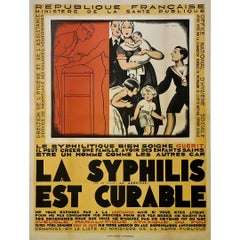 1926 Original Poster of the Ministry of Public Health - Medical - Syphilis