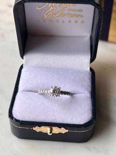 Anello di fidanzamento in oro bianco 14k con diamante rotondo certificato Leo GSI da 0,98 carati