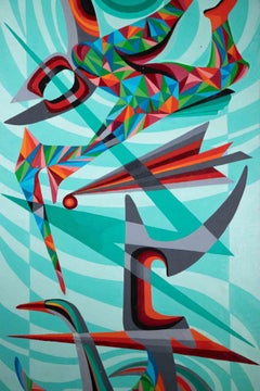 Abstrakte Komposition - Gemischte Medien von Leo Guida - 1970er Jahre