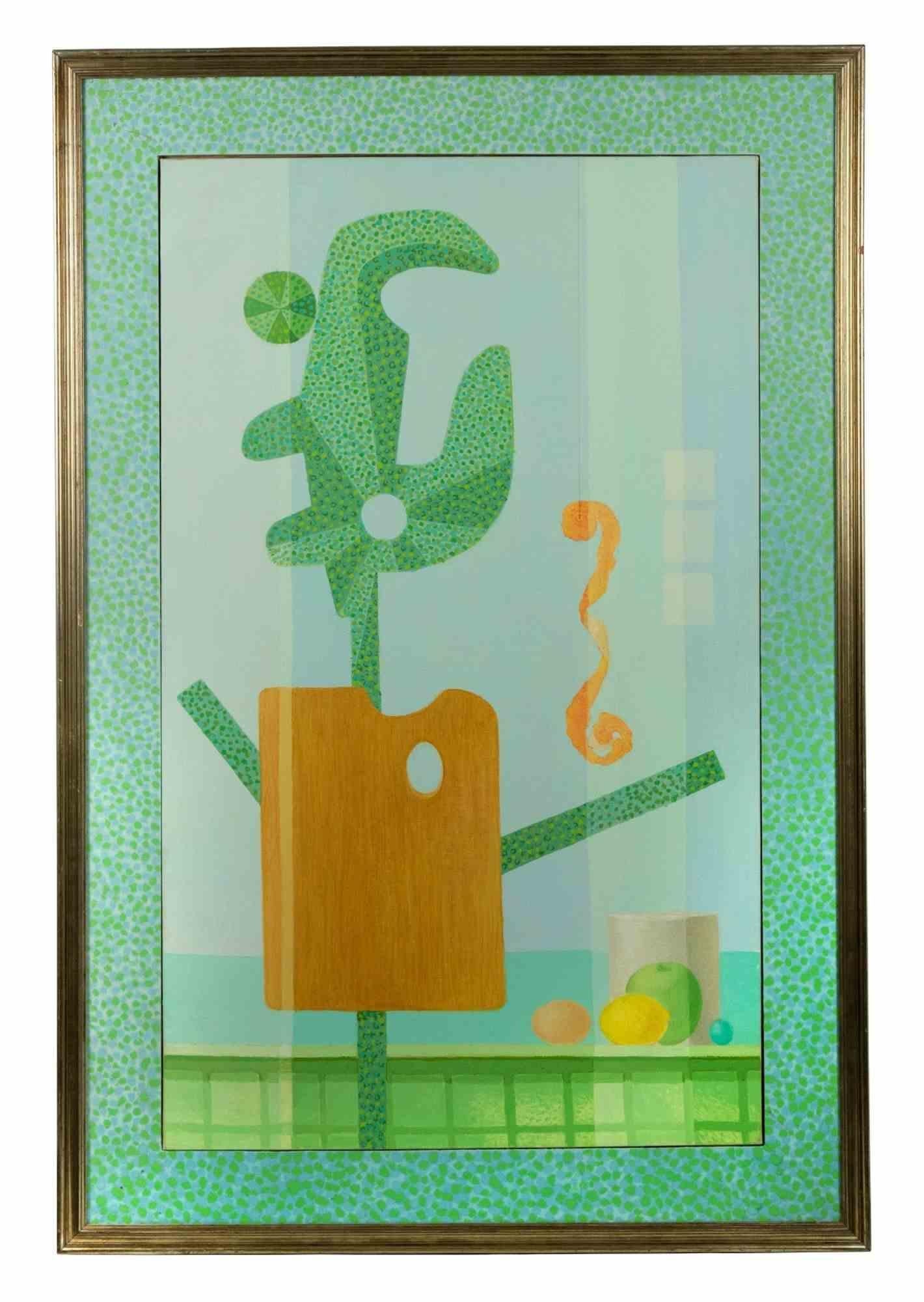 Abstract Green Composition is an artwork realized by Leo Guida, in 1970s. 

Oil painting on canvas, with frame. 

122 x 81 cm.

Good conditions