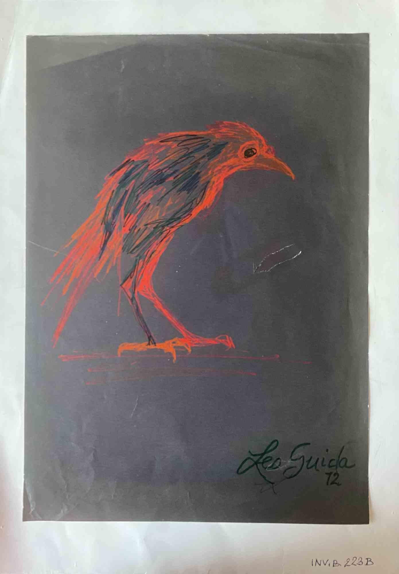Eagle and Crow - Original MIxed Media by Leo Guida - 1970s For Sale 1
