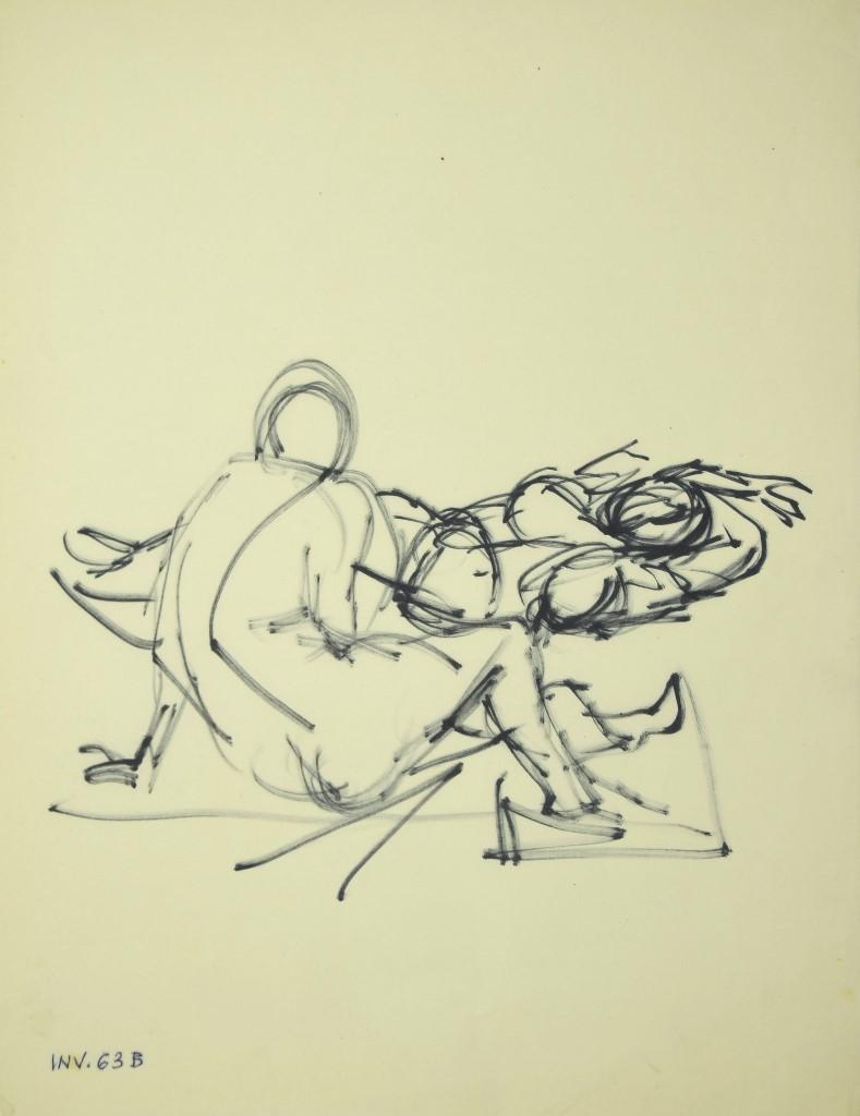 Figure -  Dessin de marqueur sur papier - années 1970