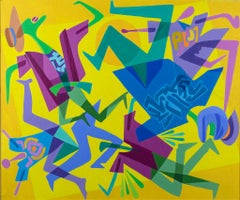 Accident - Acrylique sur toile de Leo Guida - 1992