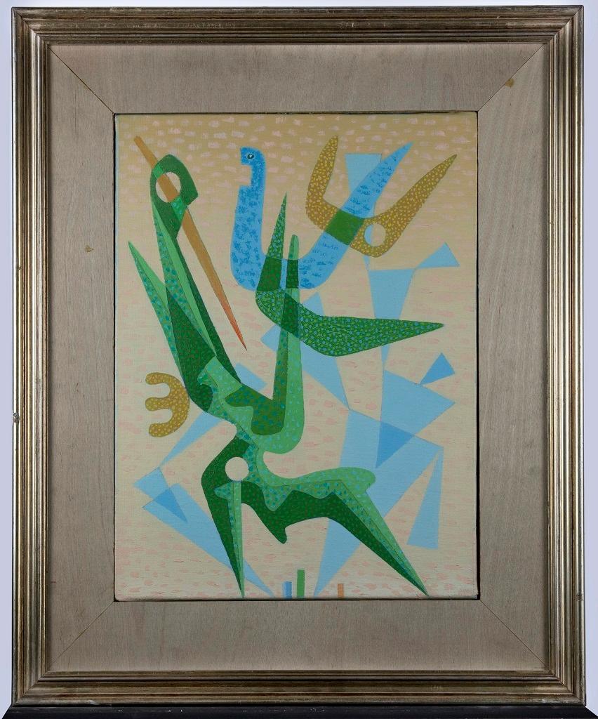 In riva al mare - Dipinto a olio su tela di Leo Guida - 1985 in vendita 1