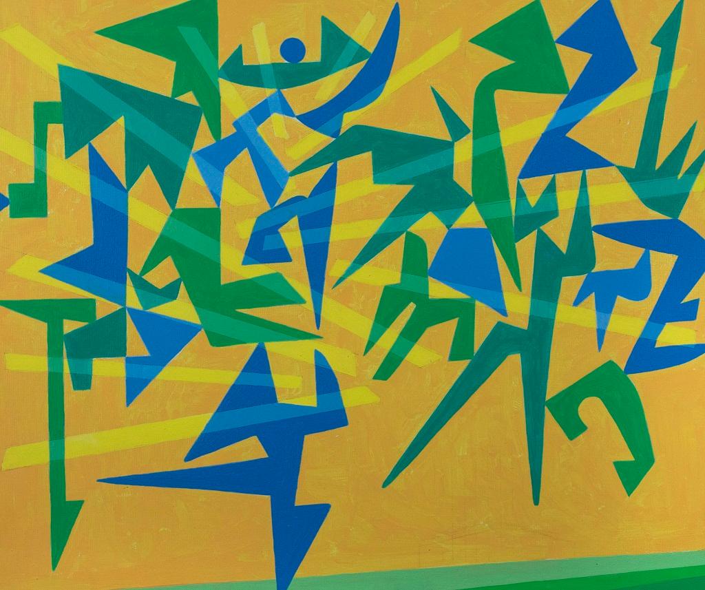 Battaglia 2 - Acrilico e olio di Leo Guida - 1992 in vendita 1
