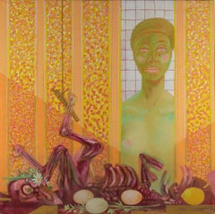 Butcher's Shop - Oil Paint on Canvas by Leo Guida - 1983