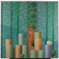 Little Market (Mercatino) – Ölgemälde auf Leinwand von Leo Guida – 1983