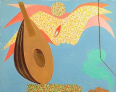 Mandolin - Huile sur toile de Leo Guida - 1970