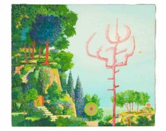 Paesaggio sul mare - Óleo sobre lienzo de Leo Guida - Años 70