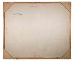 Striped Composition - Oil Painting by Leo Guida - 1970s