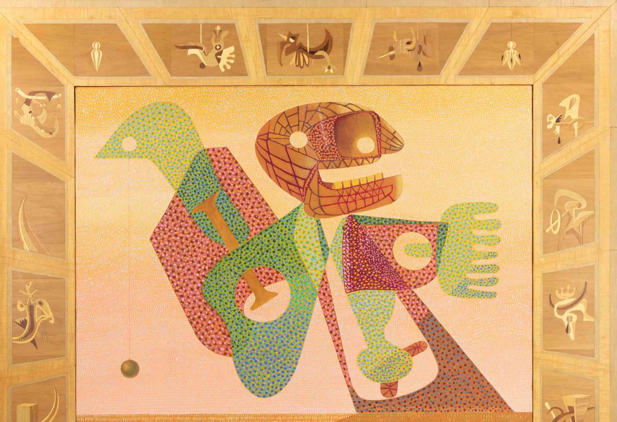 Surrealistische Komposition - Gemälde von Leo Guida - 1970er Jahre im Angebot 5