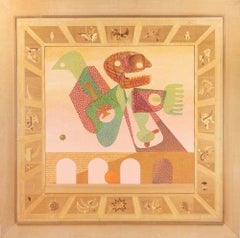 Surrealistische Komposition - Gemälde von Leo Guida - 1970er Jahre