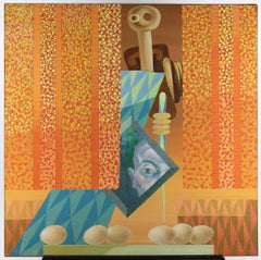 Der Spiegel – Ölfarbe auf Leinwand von Leo Guida – 1983