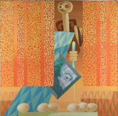 El Espejo -Oleo sobre Lienzo por Leo Guida - 1983