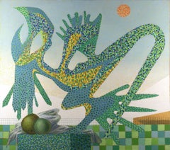 Il Gallo - Olio su tela di Leo Guida - 1985