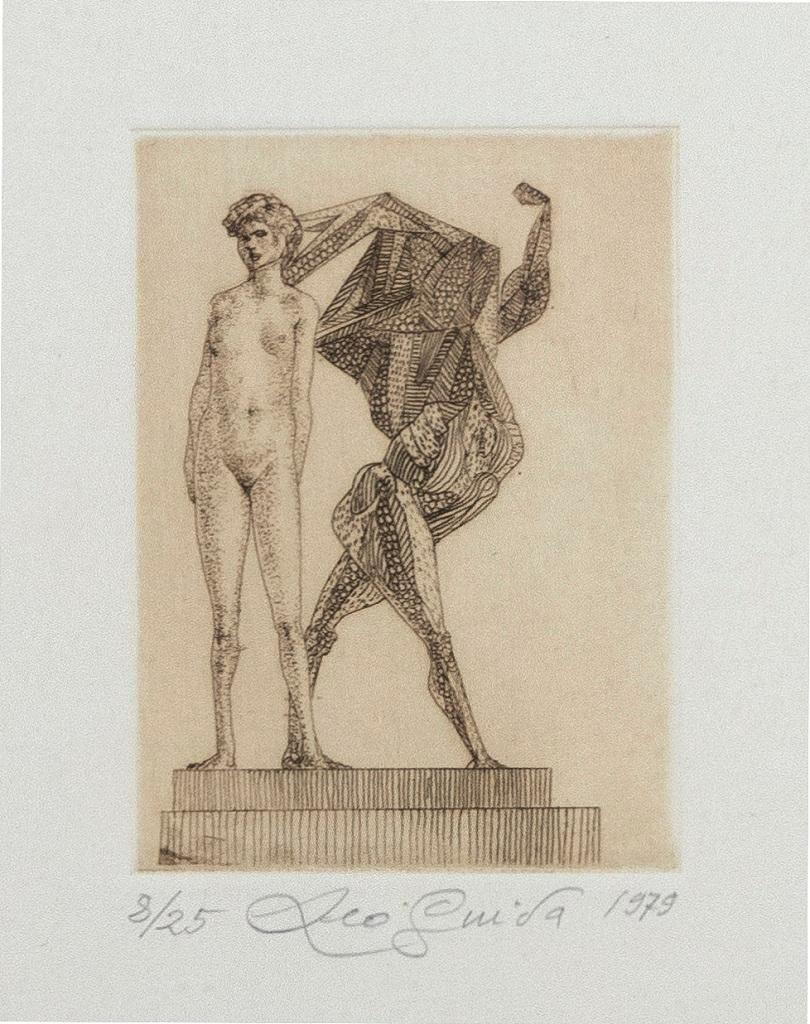 Venus and Hercules - Original Etching on Paper by Leo Guida - 1979