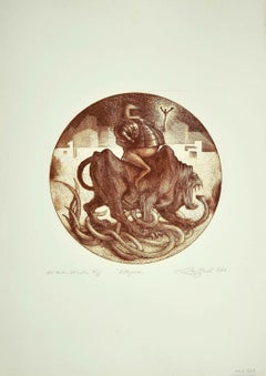 Alegoría - Aguafuerte de Leo Guida - 1973